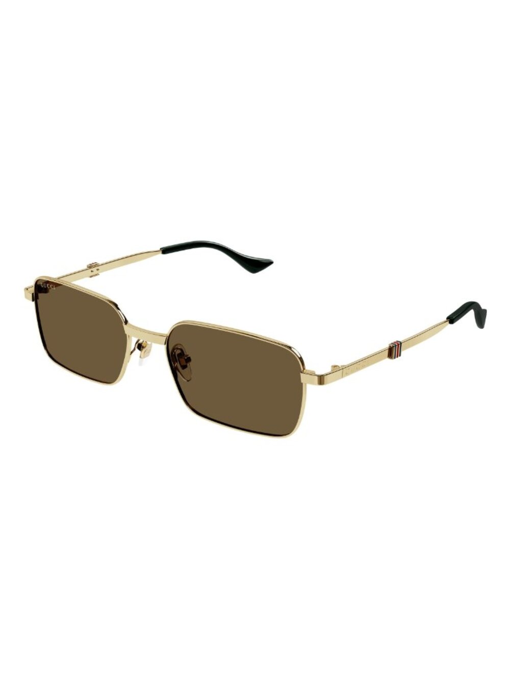 New Gucci Men's Sunglasses Gold Square Brown Lens Metal Frame GG1495S 002 56